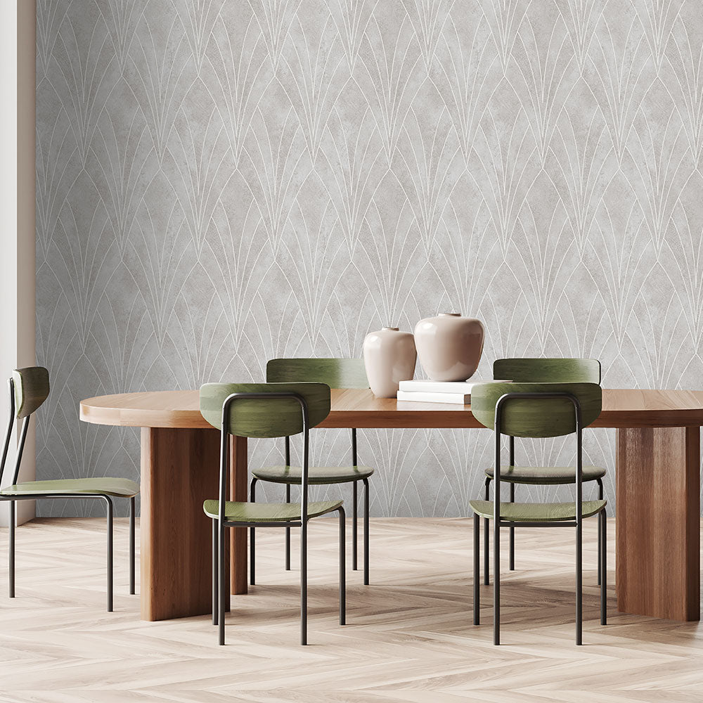 Gatsby Glamour Wallpaper - Grey Ground room view