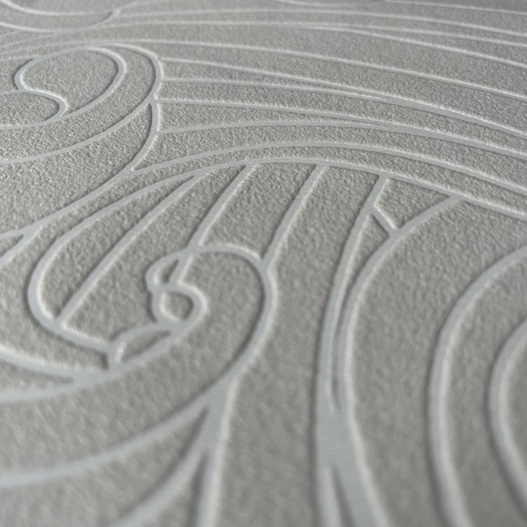 Big Wave Wallpaper - Beige and Cream room view