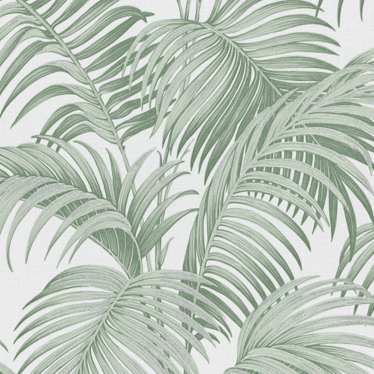Sculpted Tropical Leaf Wallpaper - Green pattern
