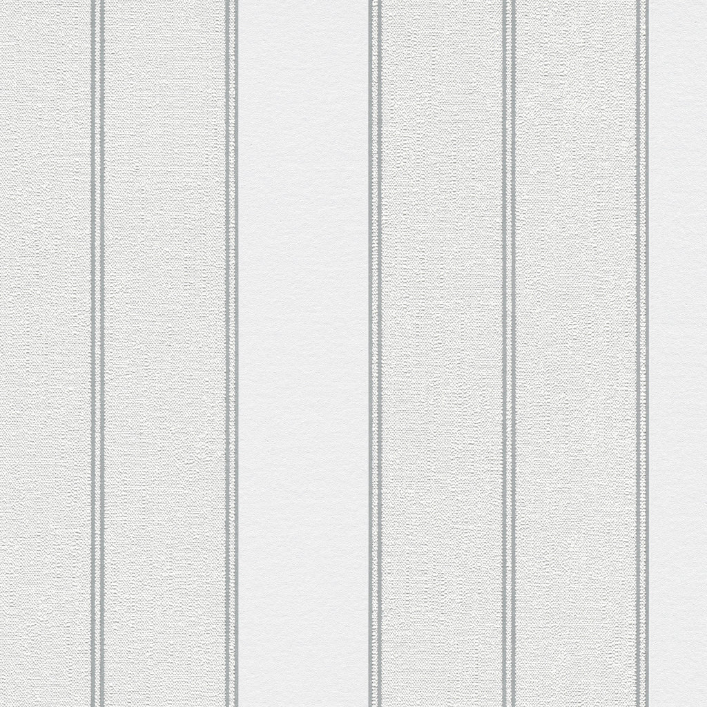 Sculpted Panel Stripe Wallpaper - Grey pattern