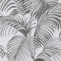 Sculpted Tropical Leaf Wallpaper - Warm Grey pattern