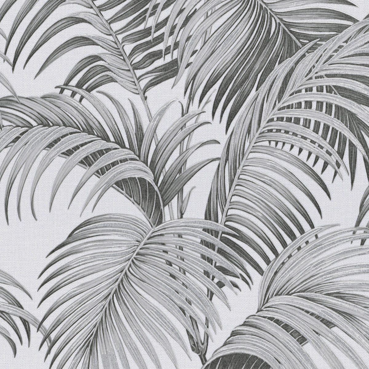 Sculpted Tropical Leaf Wallpaper - Warm Grey pattern