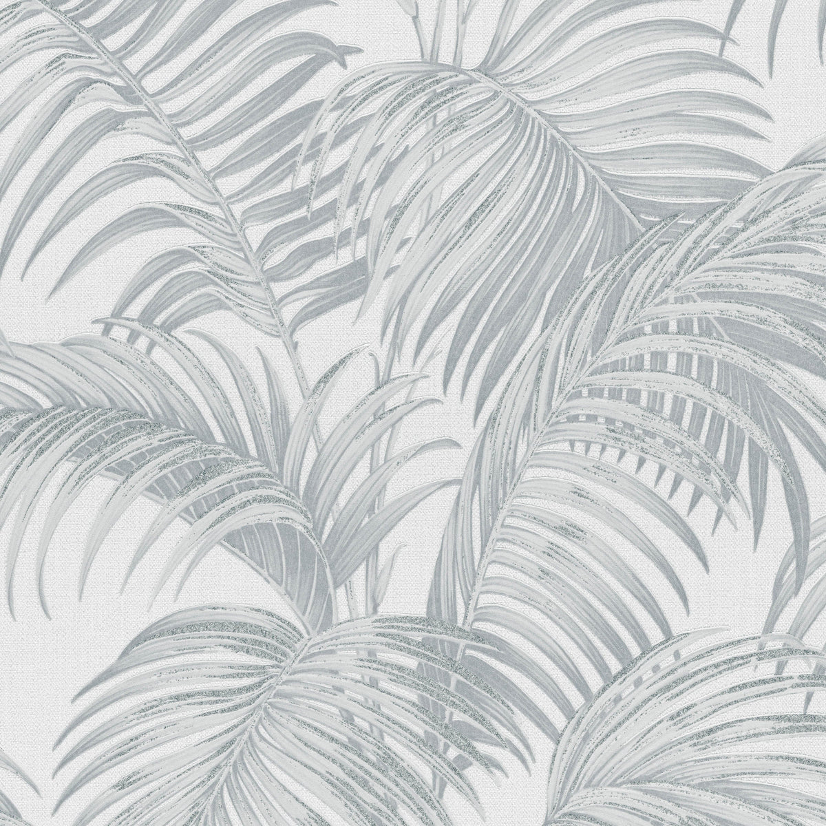 Sculpted Tropical Leaf Wallpaper - Light Grey pattern
