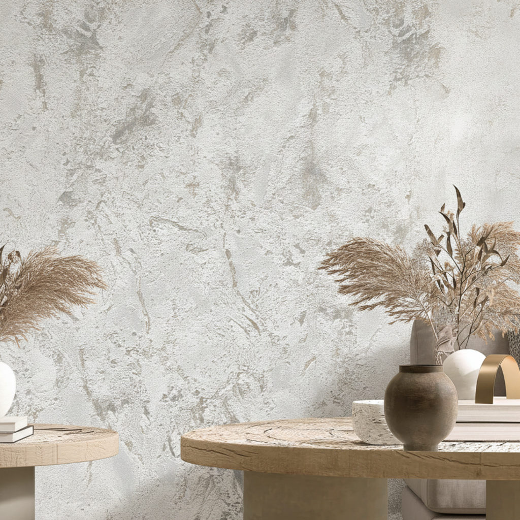 Venetian Stucco Wallpaper - Grey room view