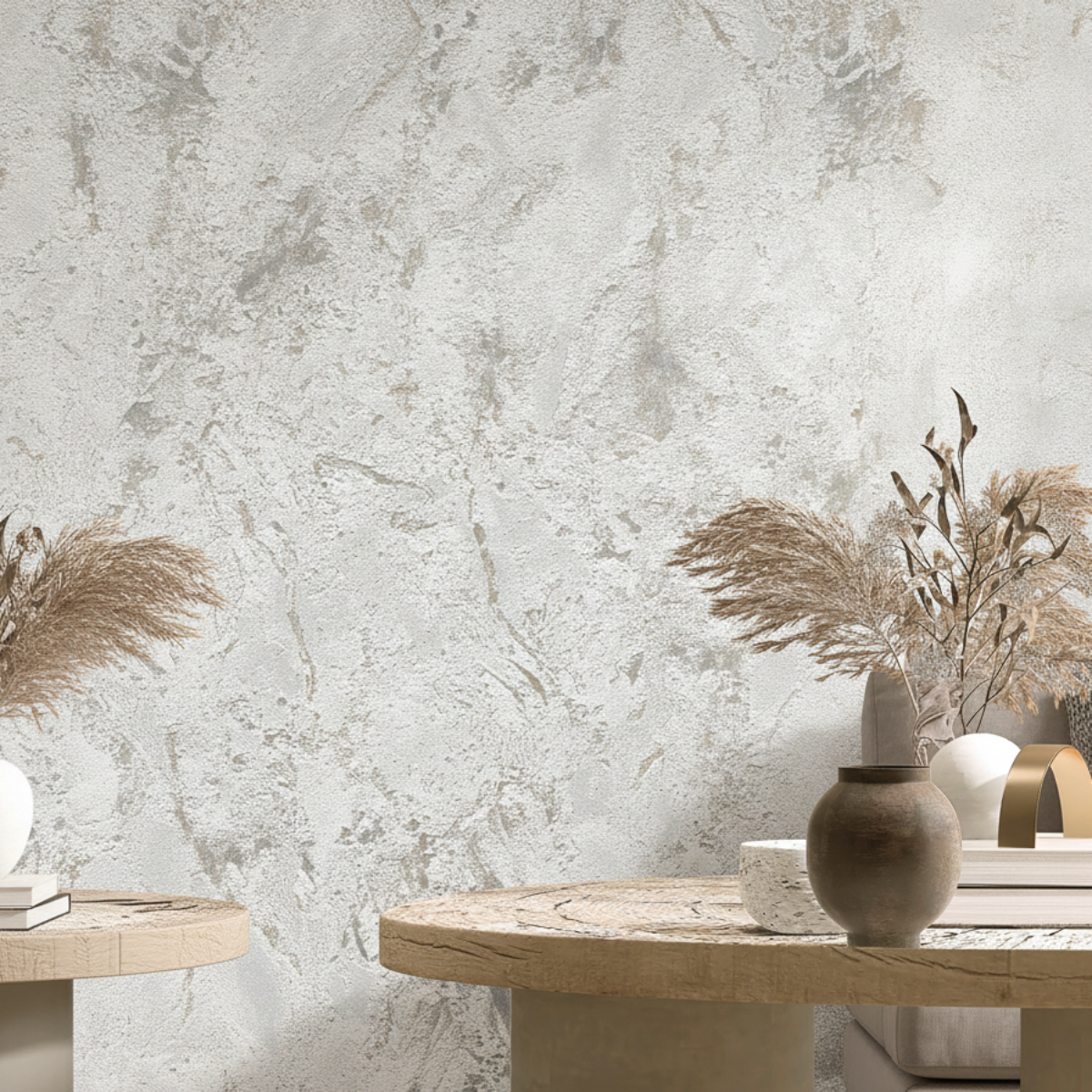 Venetian Stucco Wallpaper - Grey room view