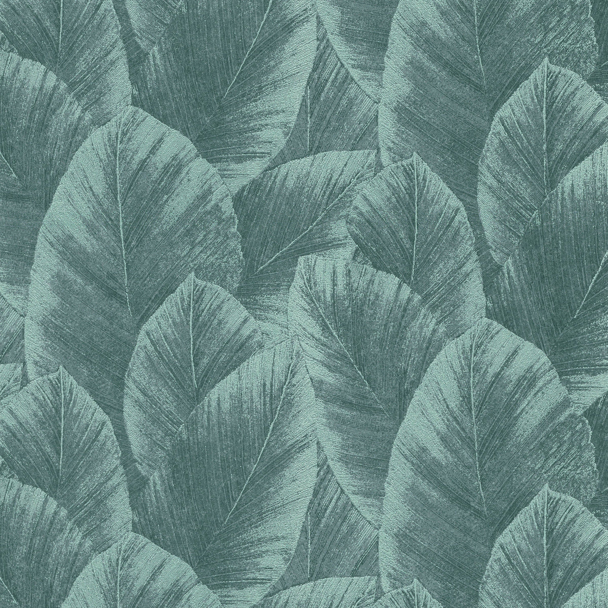 Etched Palm Canopy Wallpaper - Green pattern
