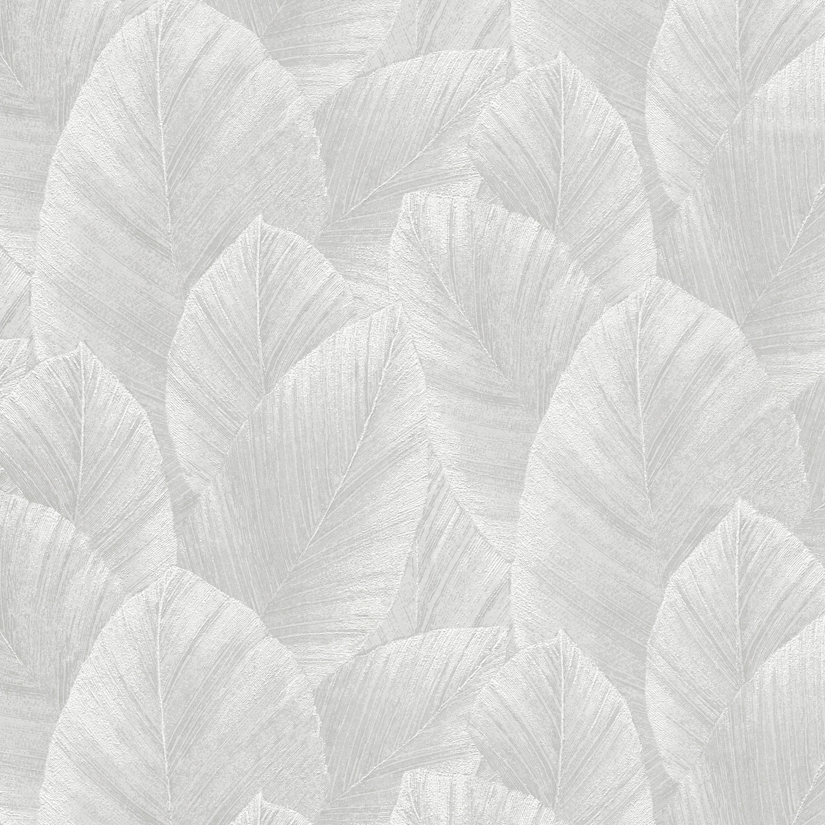 Etched Palm Canopy Wallpaper - Light Grey pattern