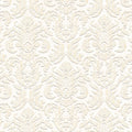 Sculpted Damask Wallpaper - Beige pattern