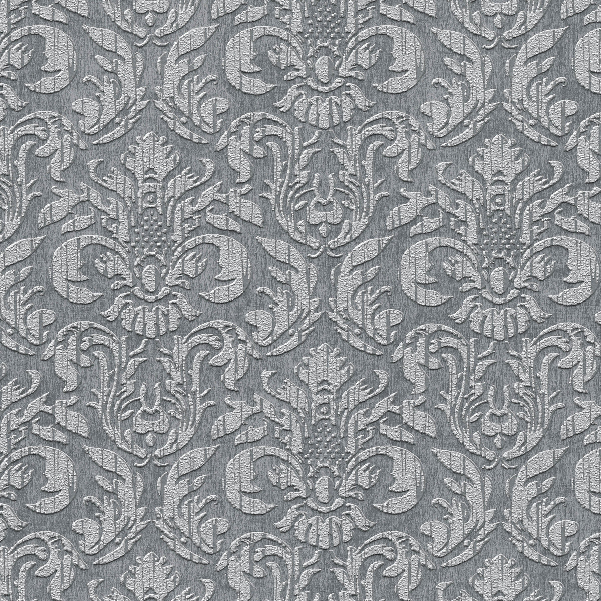 Sculpted Damask Wallpaper - Anthracite pattern