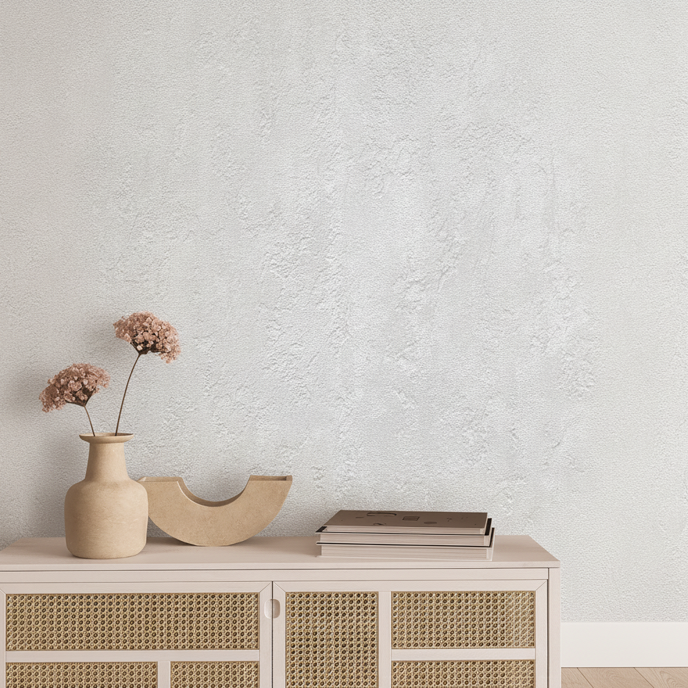 Weathered Fresco Wallpaper - Grey room view