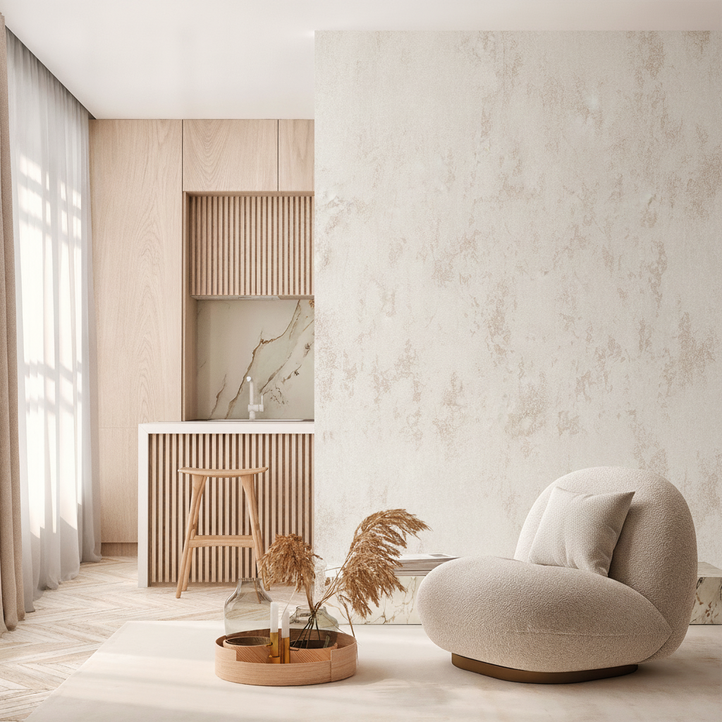 Weathered Fresco Wallpaper - Brown room view
