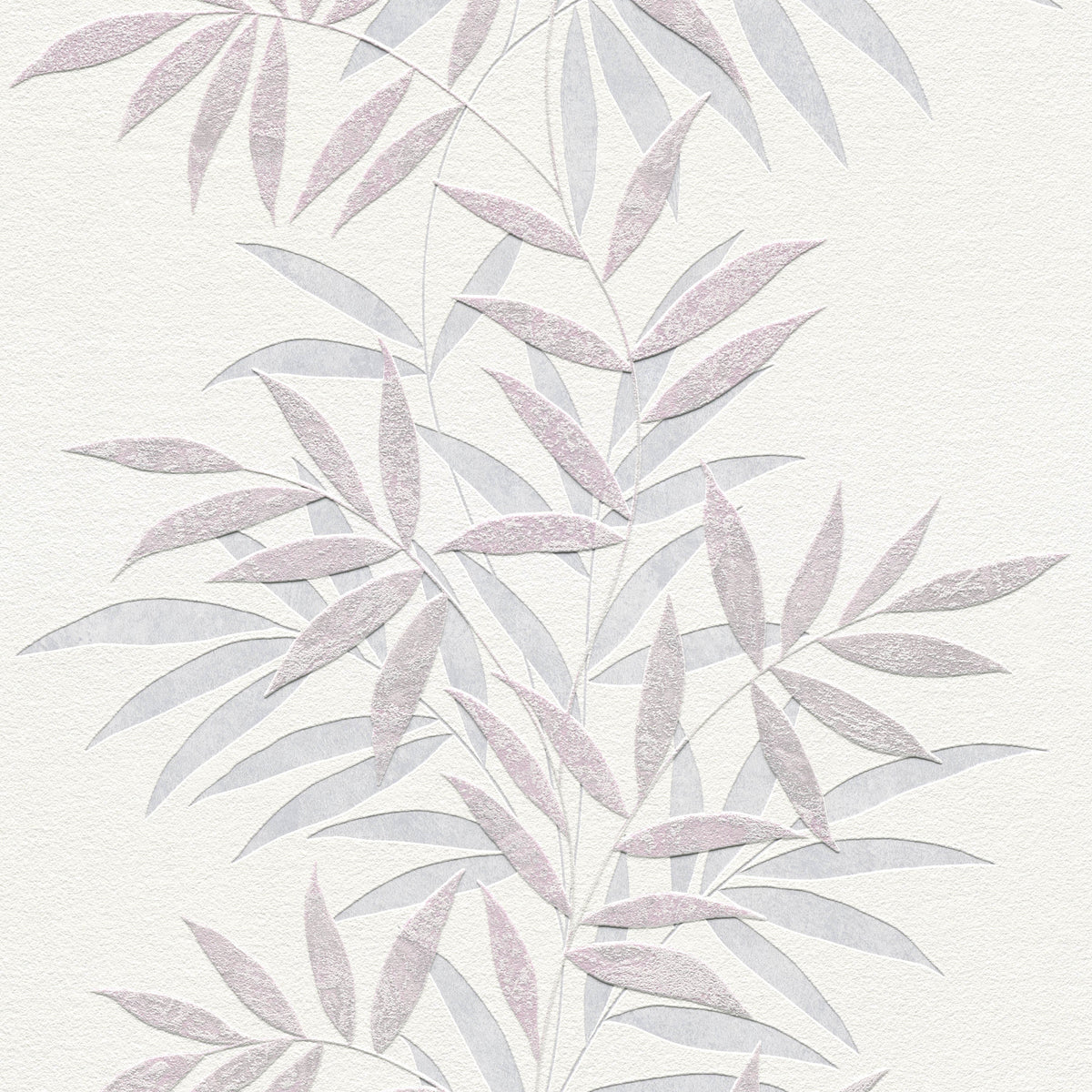 Raised Bamboo Leaf Wallpaper - Pink pattern