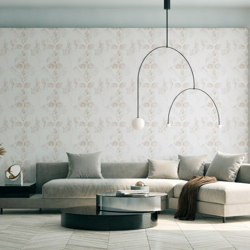 Ethereal Vinen Wallpaper - Brown room view