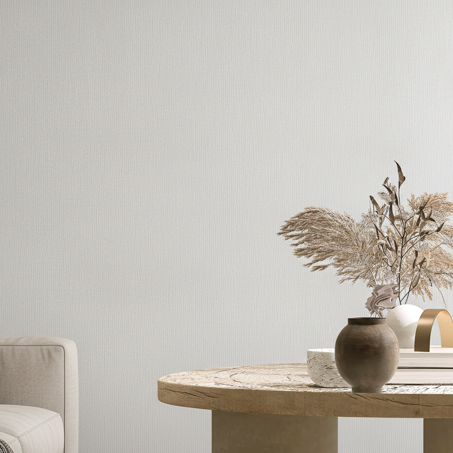 Sculpted Vertical Reed Wallpaper - White room view