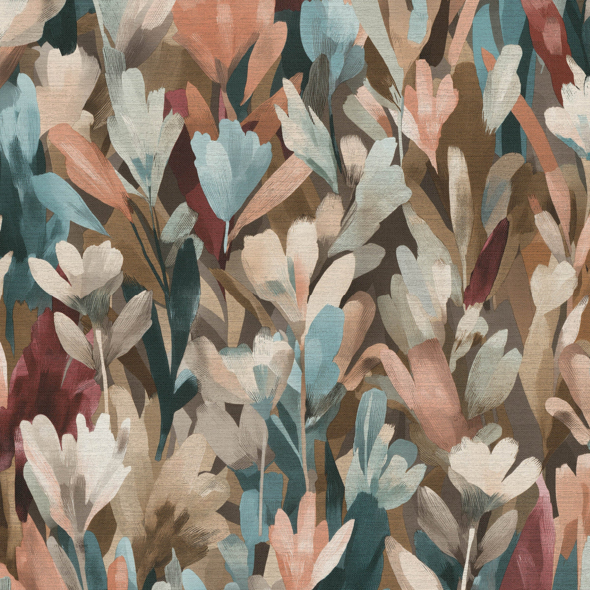 Sylvan Blooms Wallpaper - Brown pattern