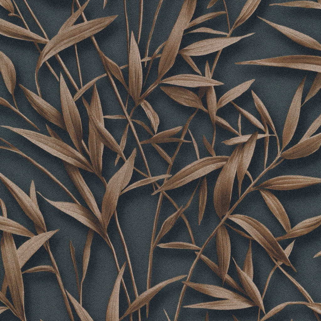 Sylvan Bamboo Fronds Wallpaper - Anthracite pattern