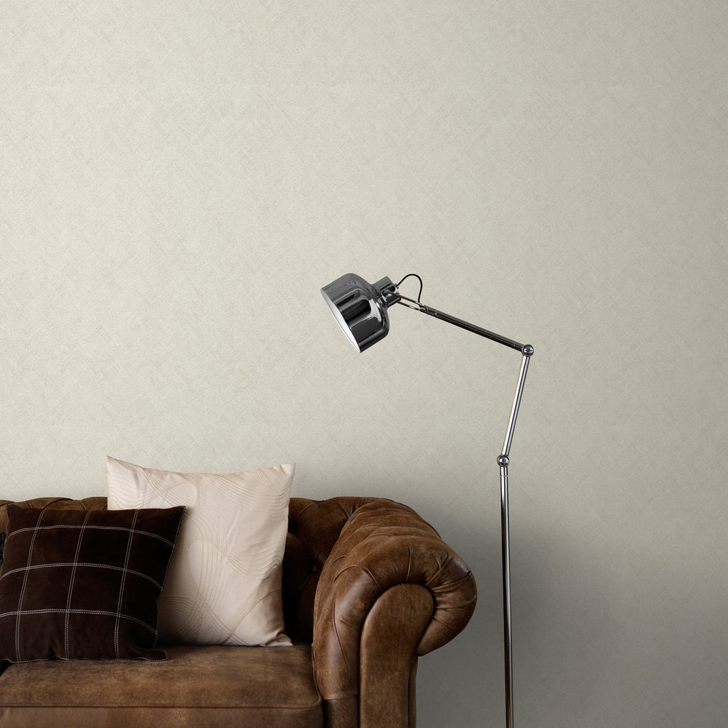 Rythmic Chevron Stripe Wallpaper - Cream room view