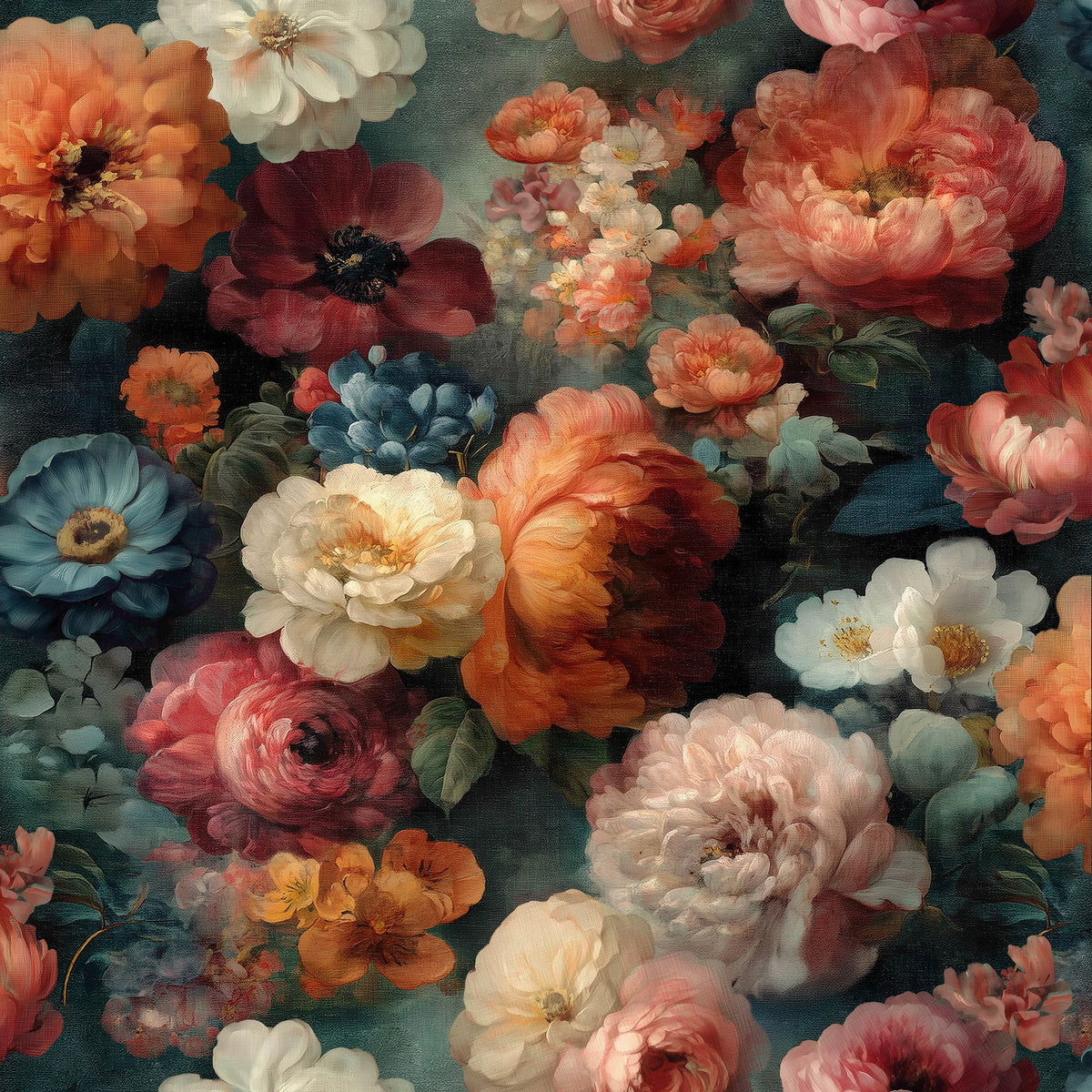 Moody Floral Peel & Stick Wallpaper - Multicolor Jewel Tones pattern