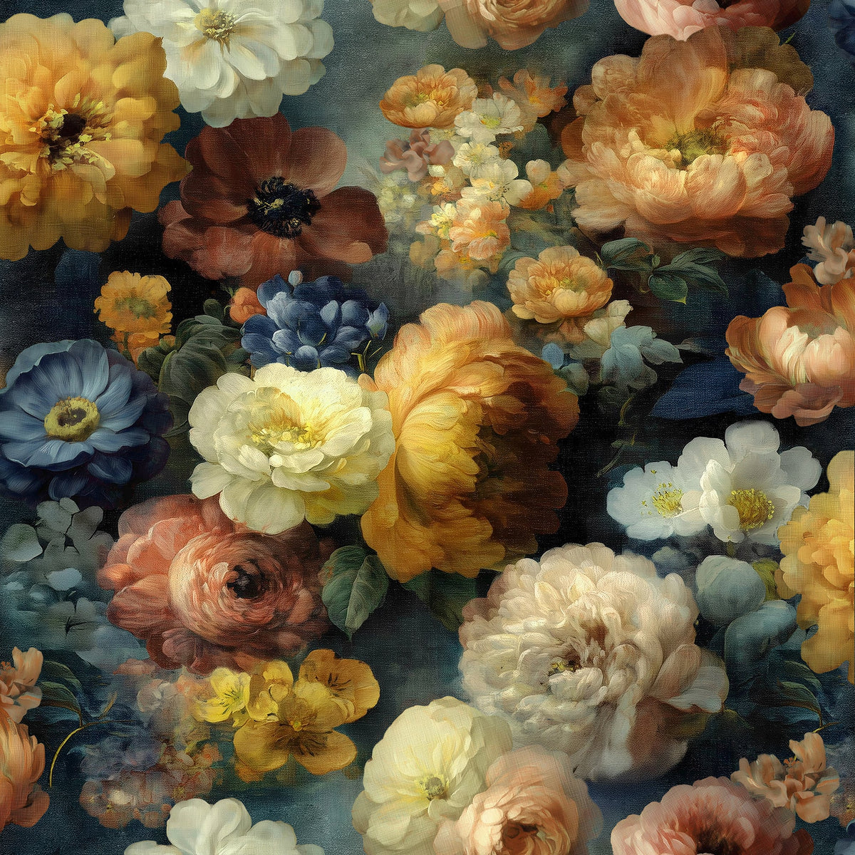 Moody Floral Peel & Stick Wallpaper - Multicolor Yellow pattern