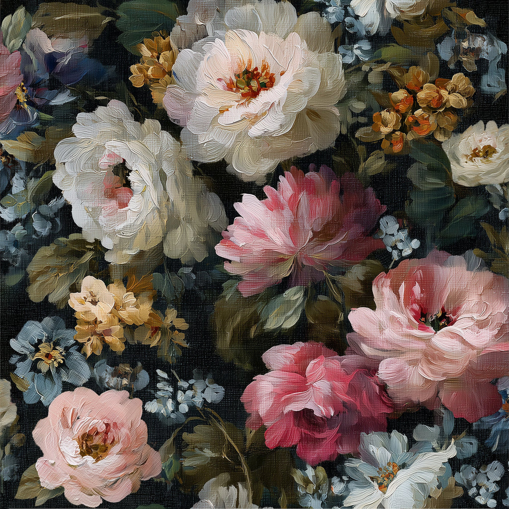 Floral Painting Peel & Stick Wallpaper - Multicolor Pink pattern
