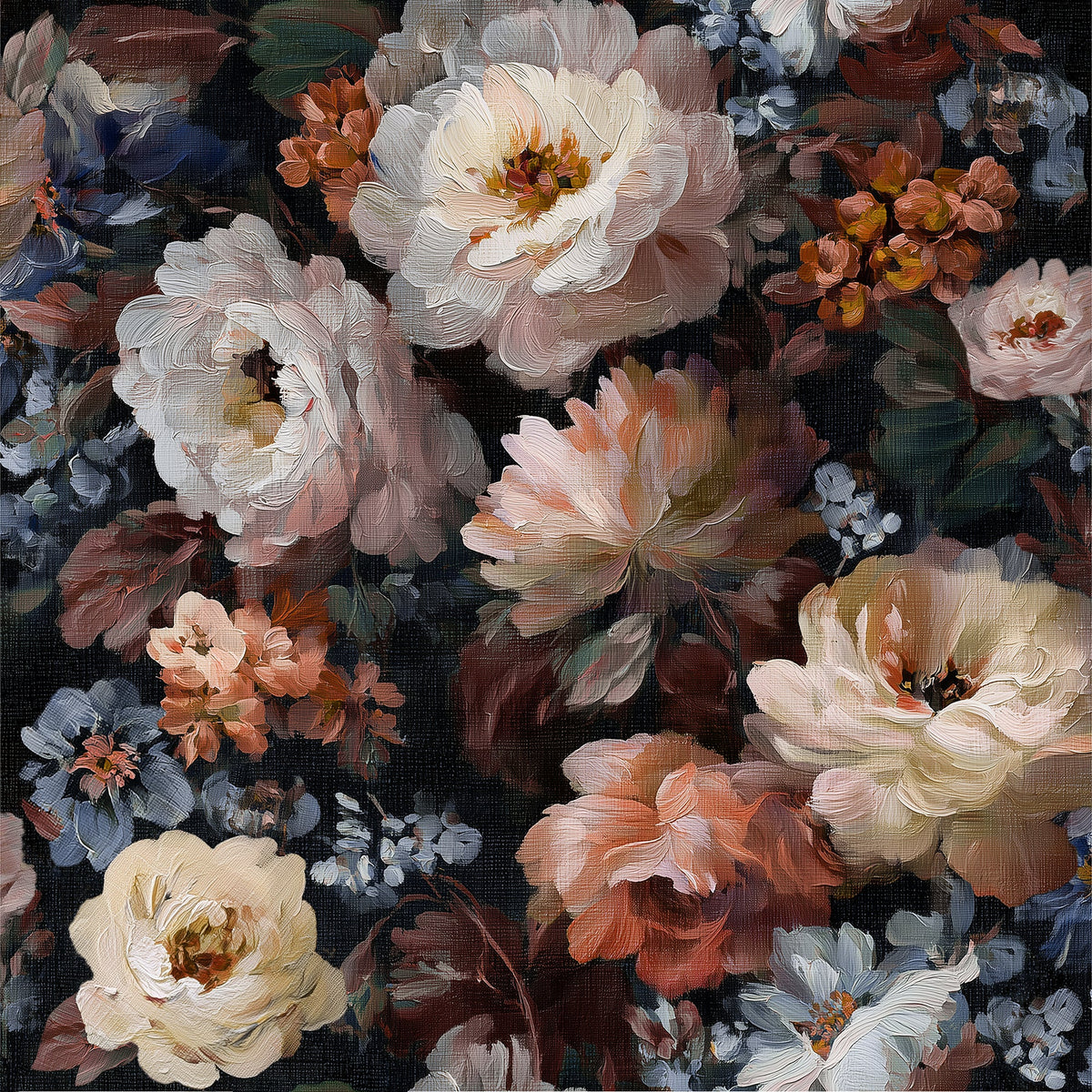 Floral Painting Peel & Stick Wallpaper - Multicolor Orange pattern