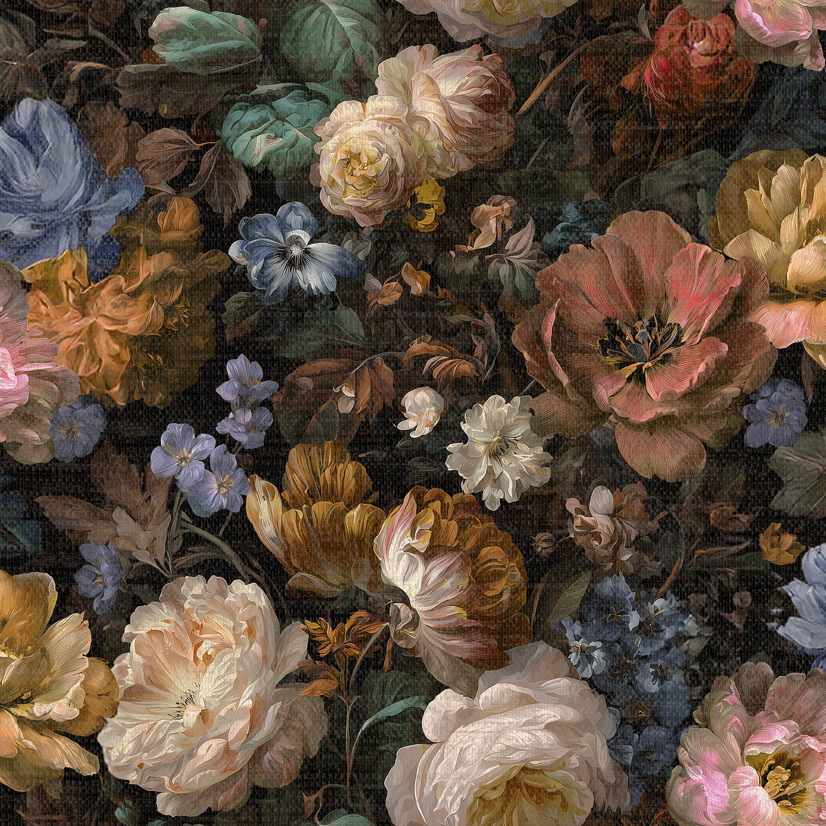 Vintage Floral Peel & Stick Wallpaper - Multicolor Orange & Yellow pattern