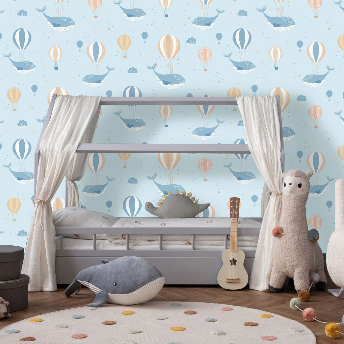 Celestial Sea Wallpaper - Blue room view