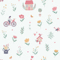Cottage Song Wallpaper - Green pattern