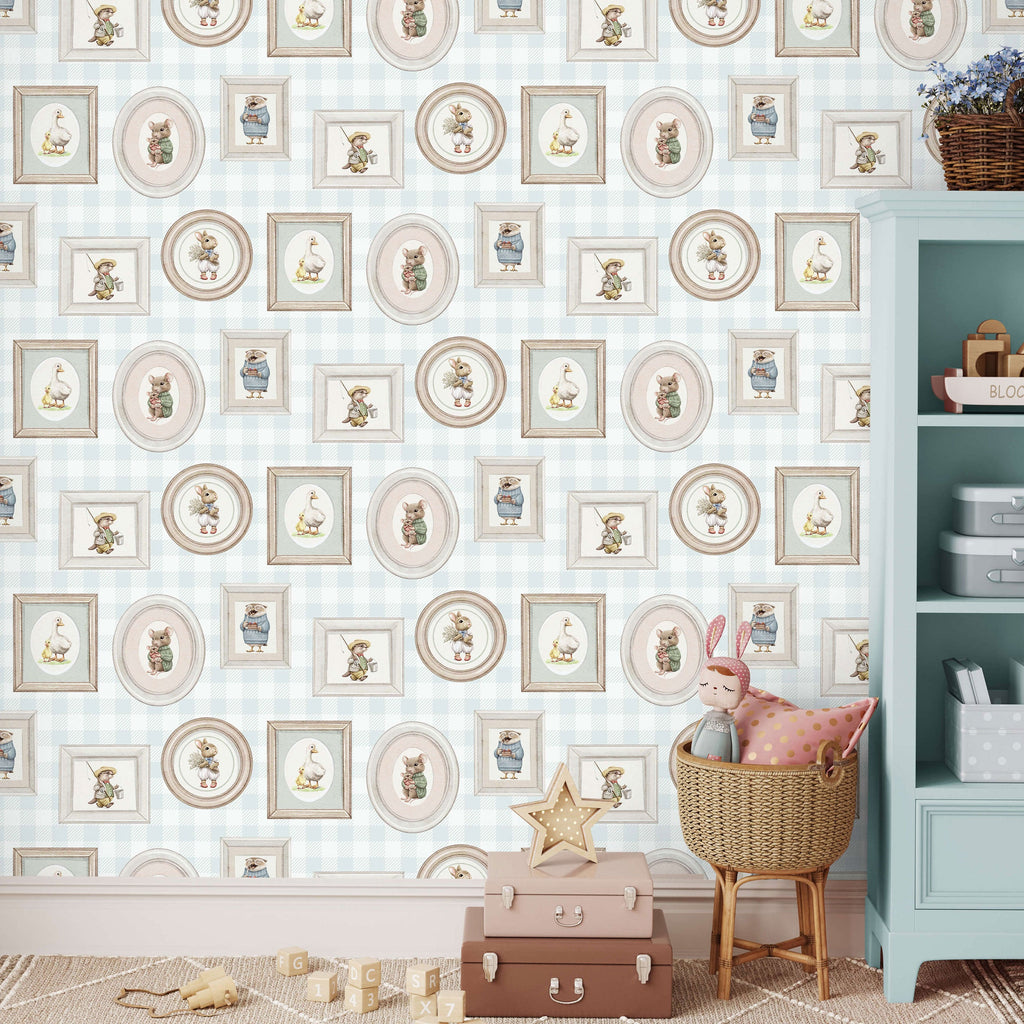 Woodland Gallery Wallpaper - Blue room view