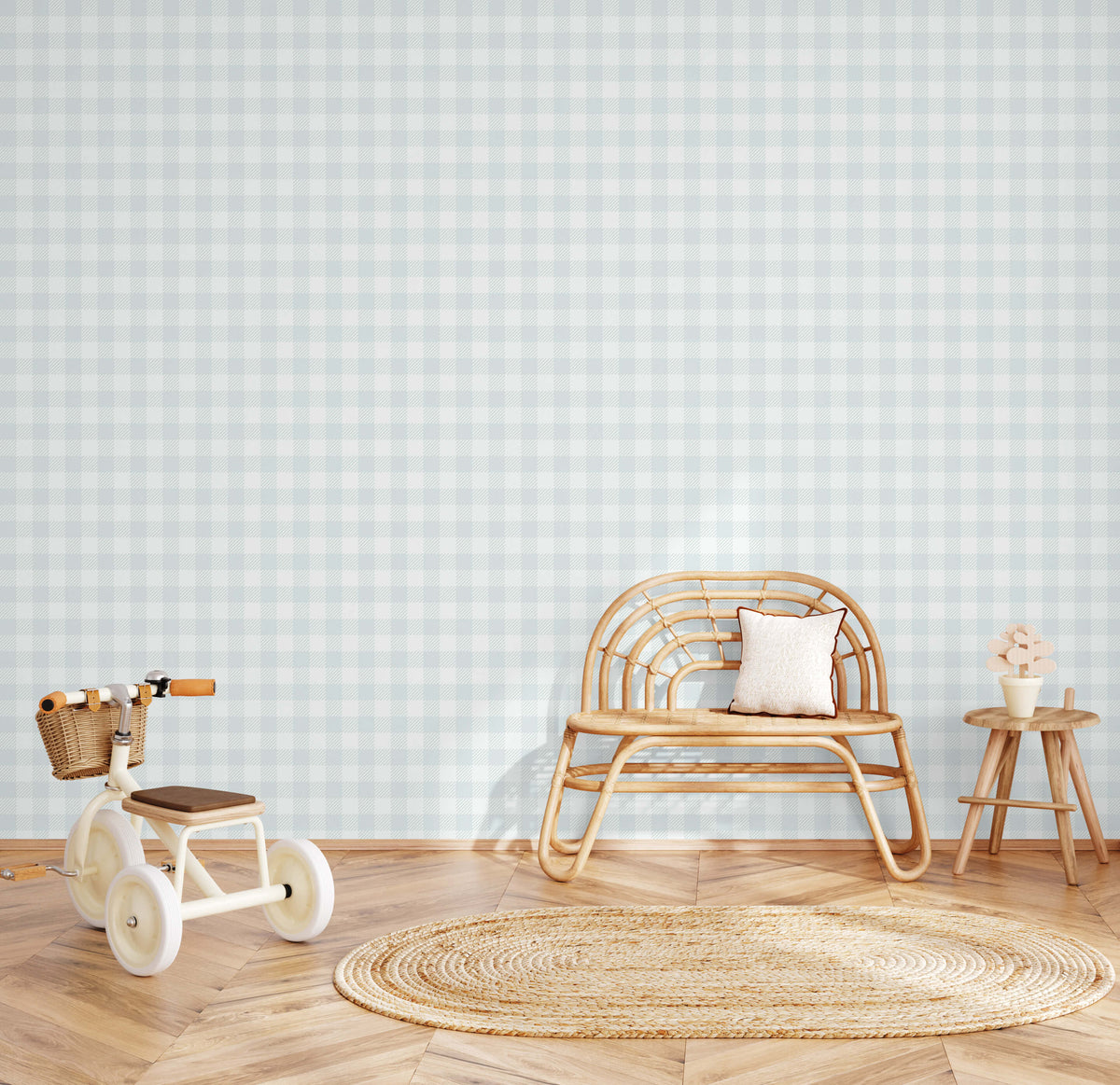 Heritage Gingham Wallpaper - Green room view