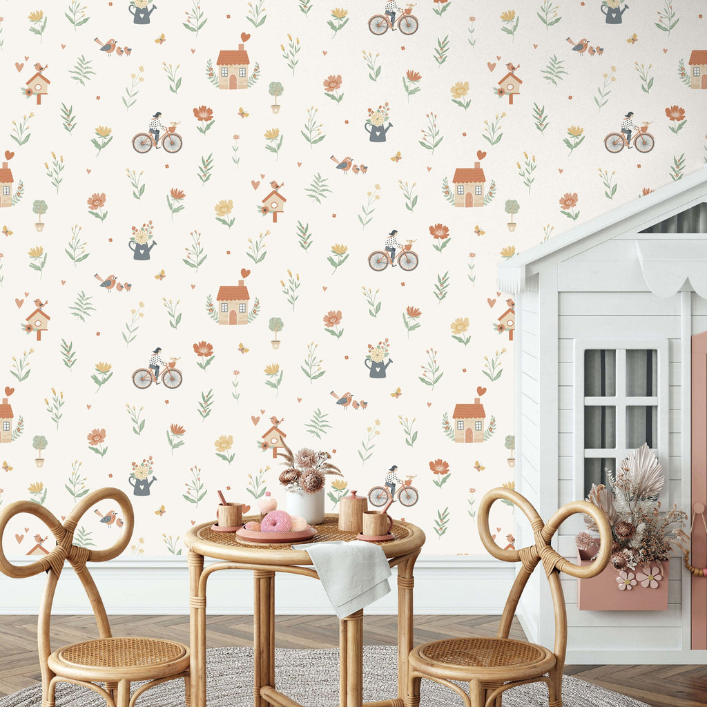 Cottage Song Wallpaper - Orange room view
