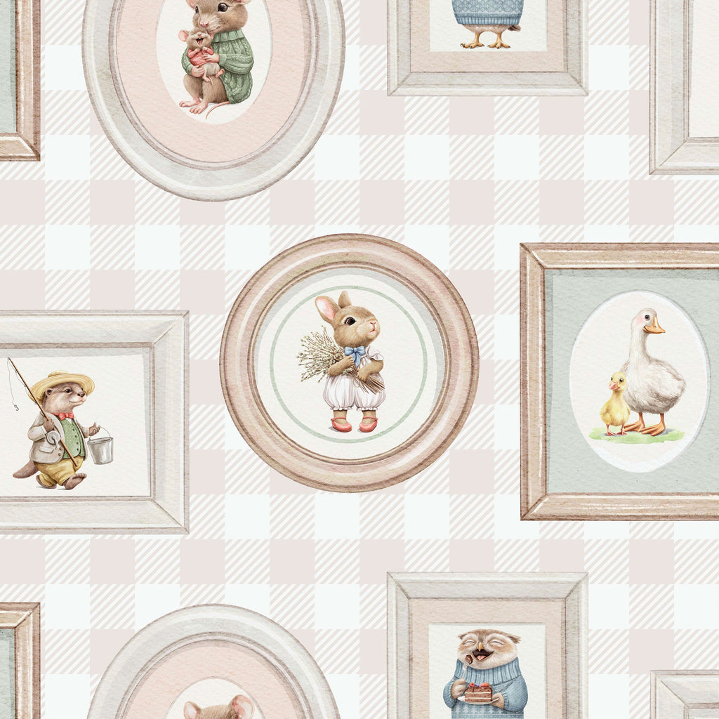 Woodland Gallery Wallpaper - Beige pattern