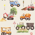 Little Builders Wallpaper - Beige pattern