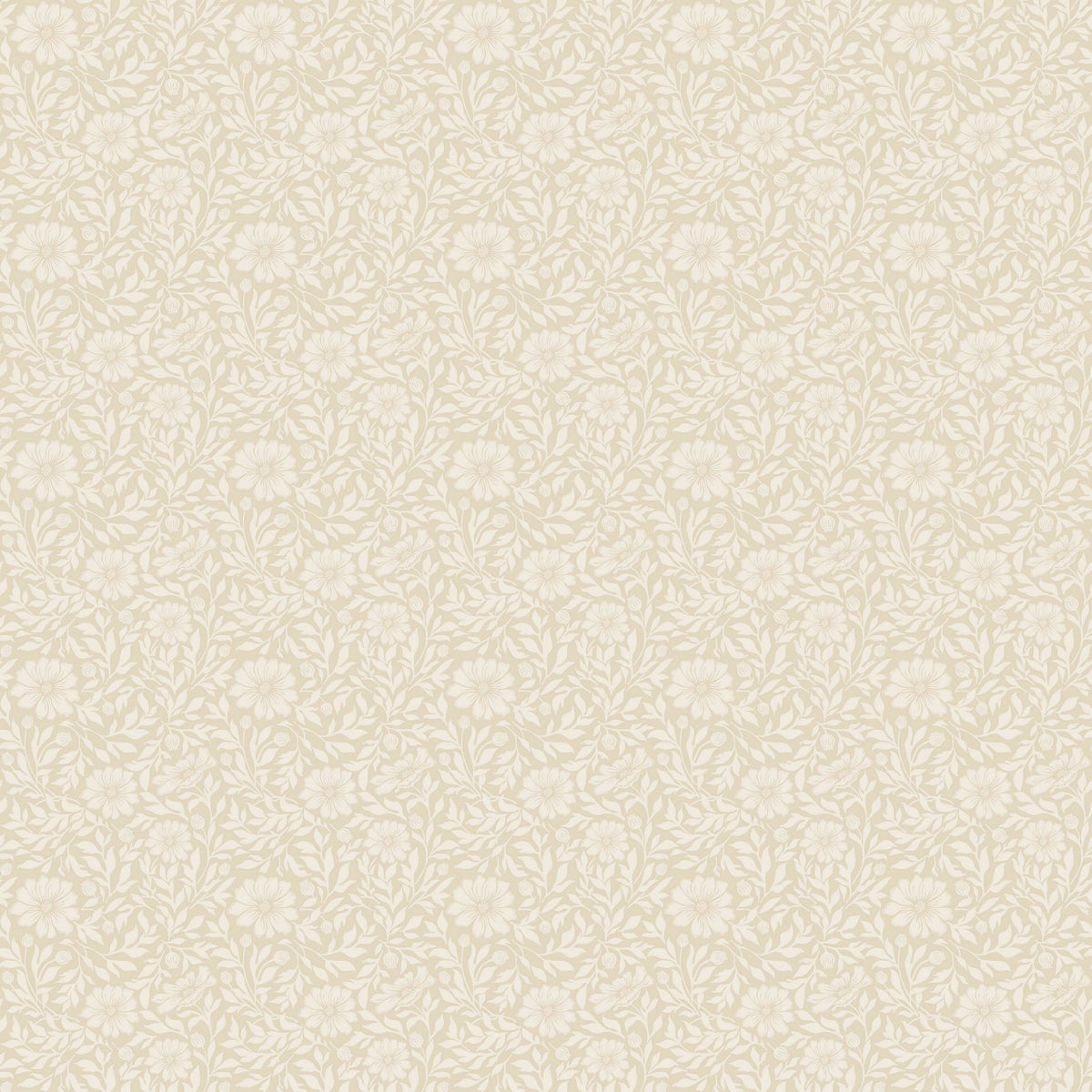 Heritage Floral Wallpaper - Beige pattern