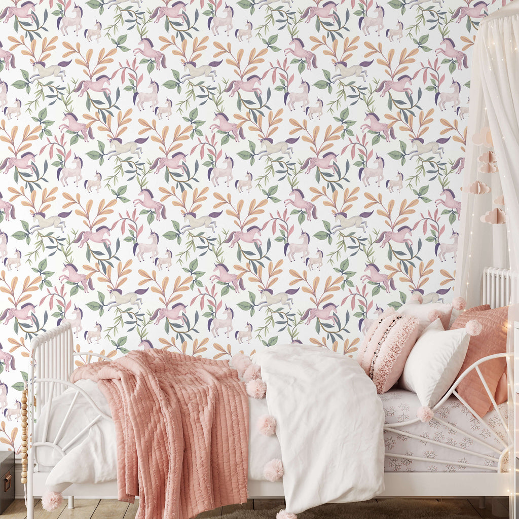 Enchanted Unicorns Wallpaper - Multicolor room view