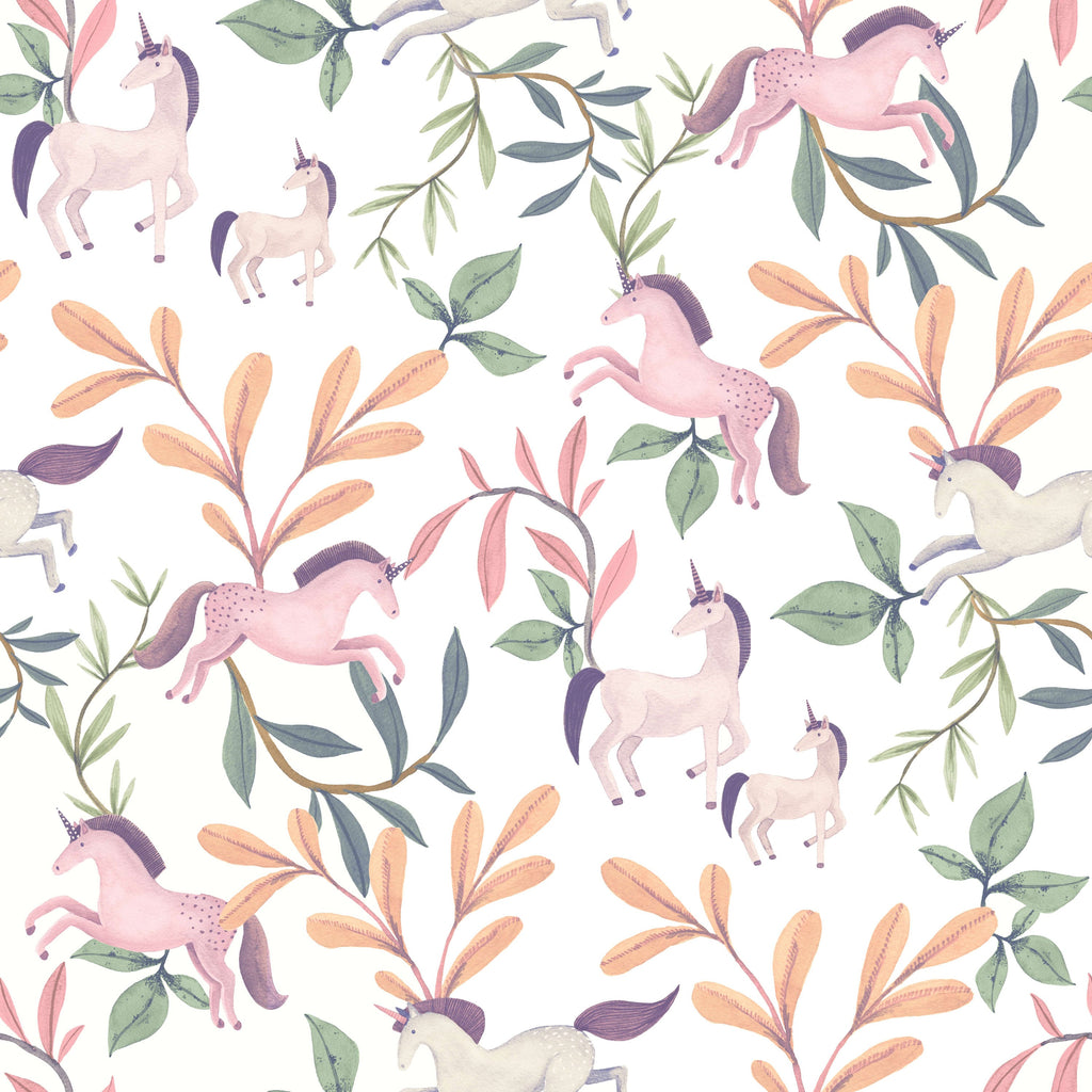 Enchanted Unicorns Wallpaper - Multicolor pattern