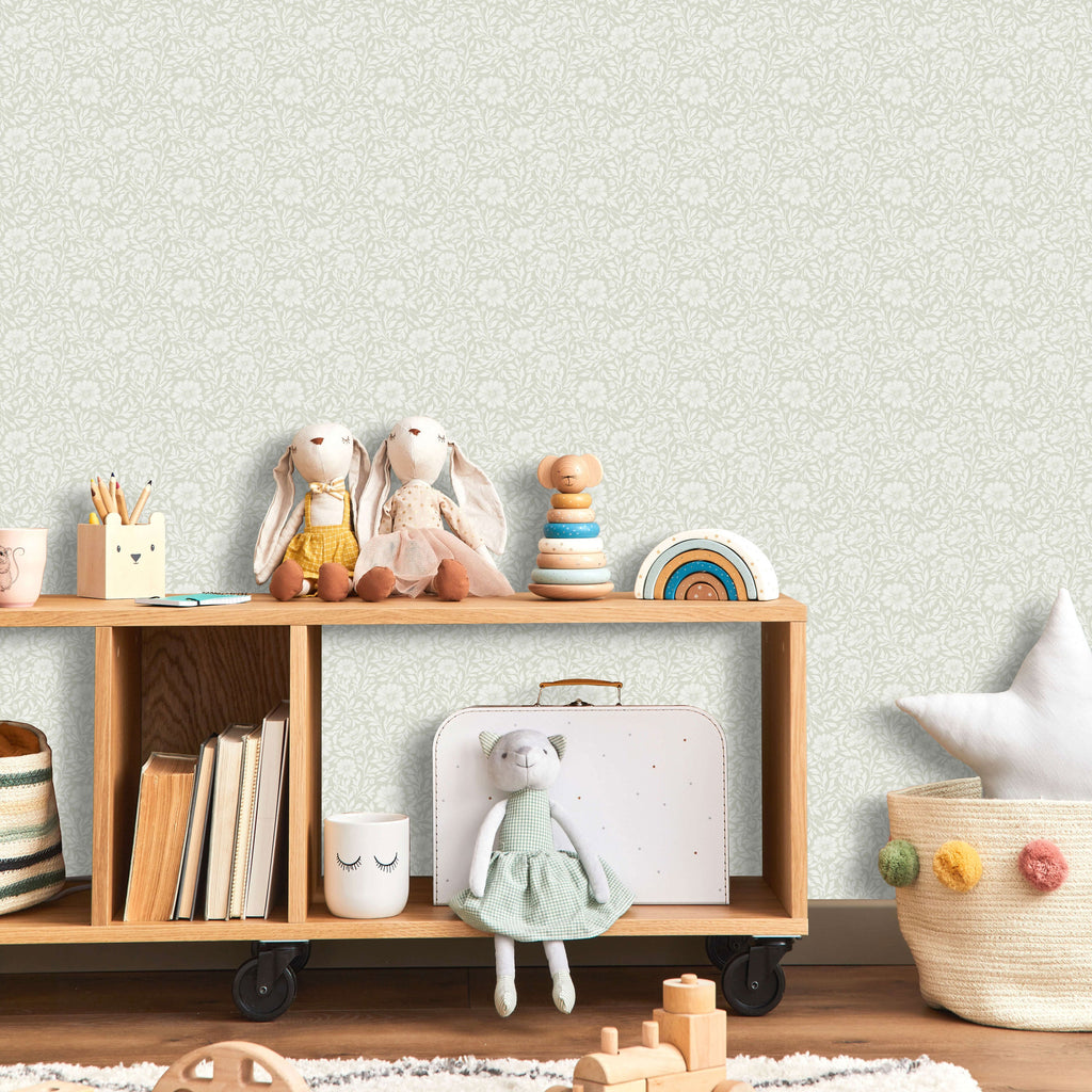Heritage Floral Wallpaper - Green room view