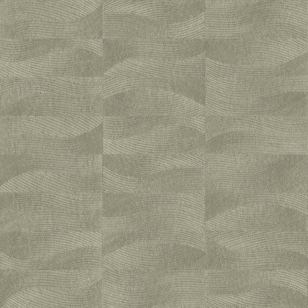 Terra Tide Geo Texture Wallpaper - Oil Green pattern