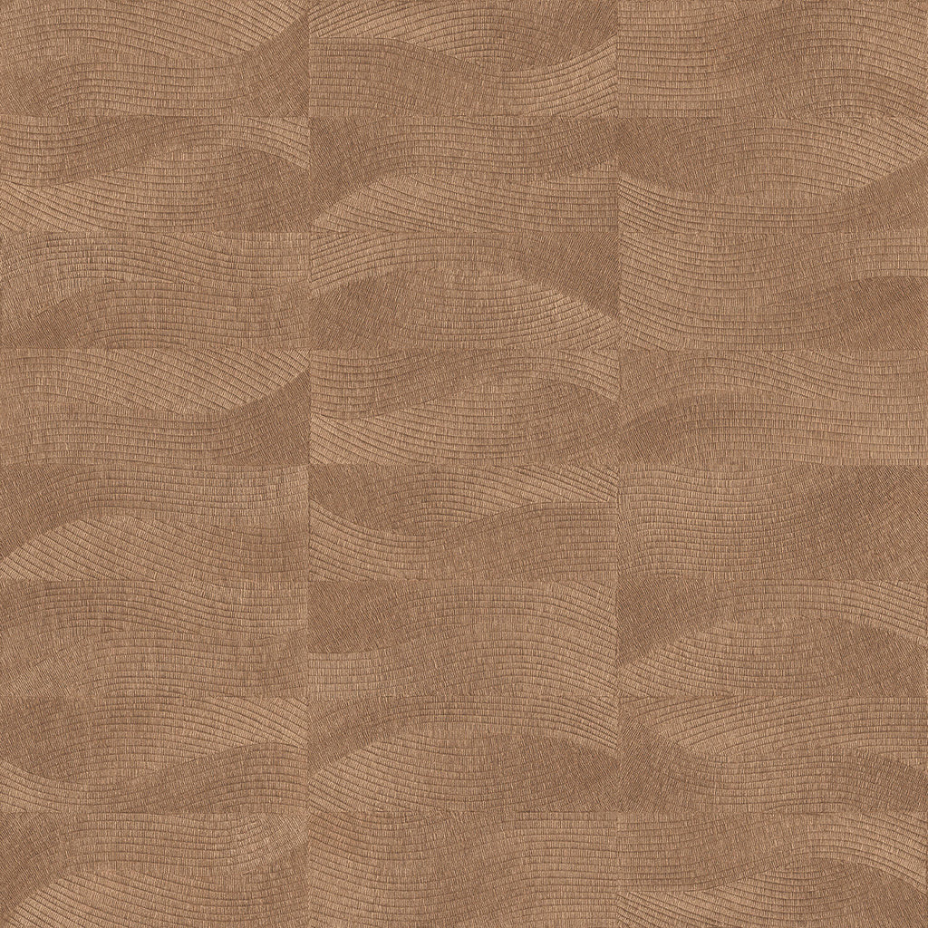 Terra Tide Geo Texture Wallpaper - Imperial Brown pattern
