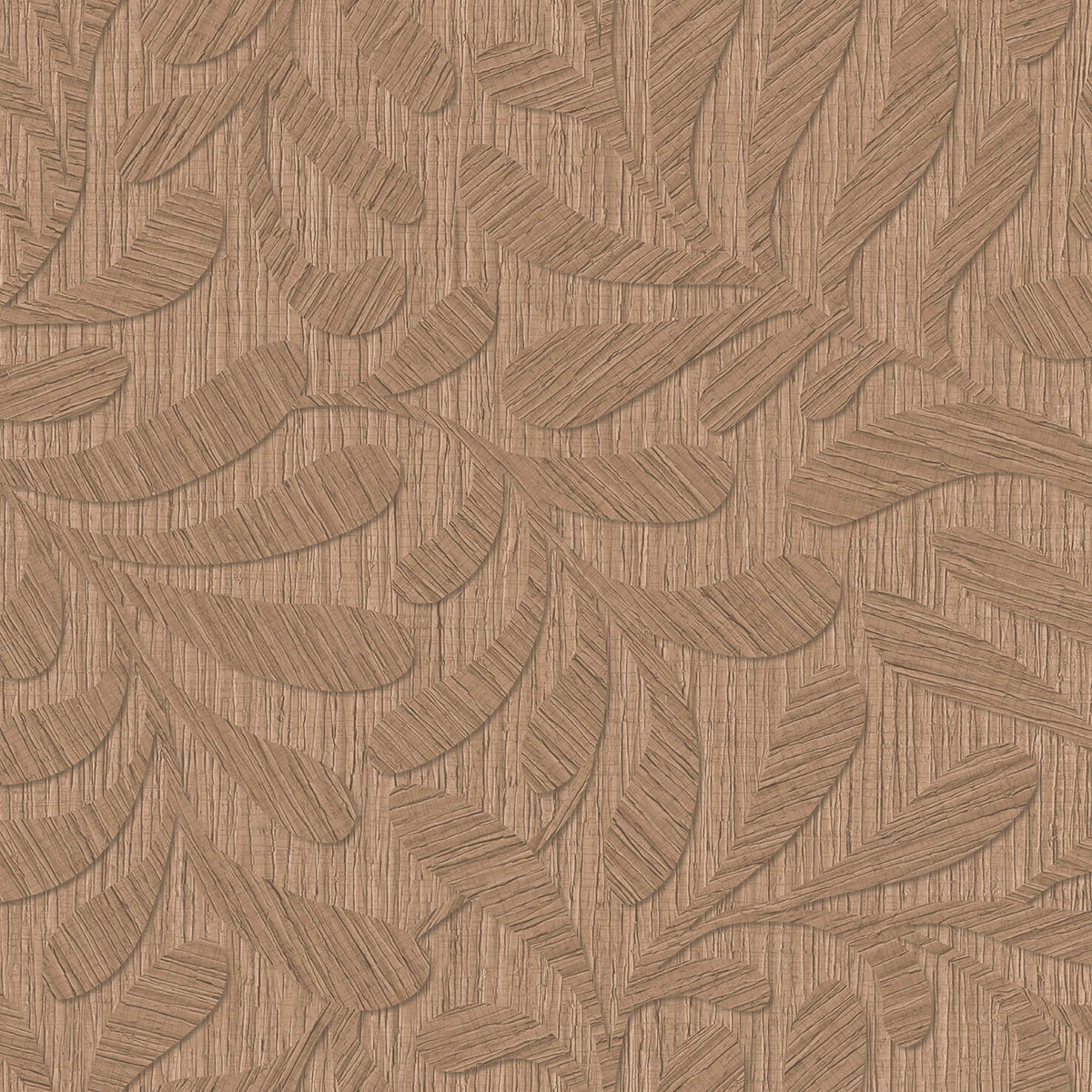 Carved Foliage Wallpaper - Chestnut pattern