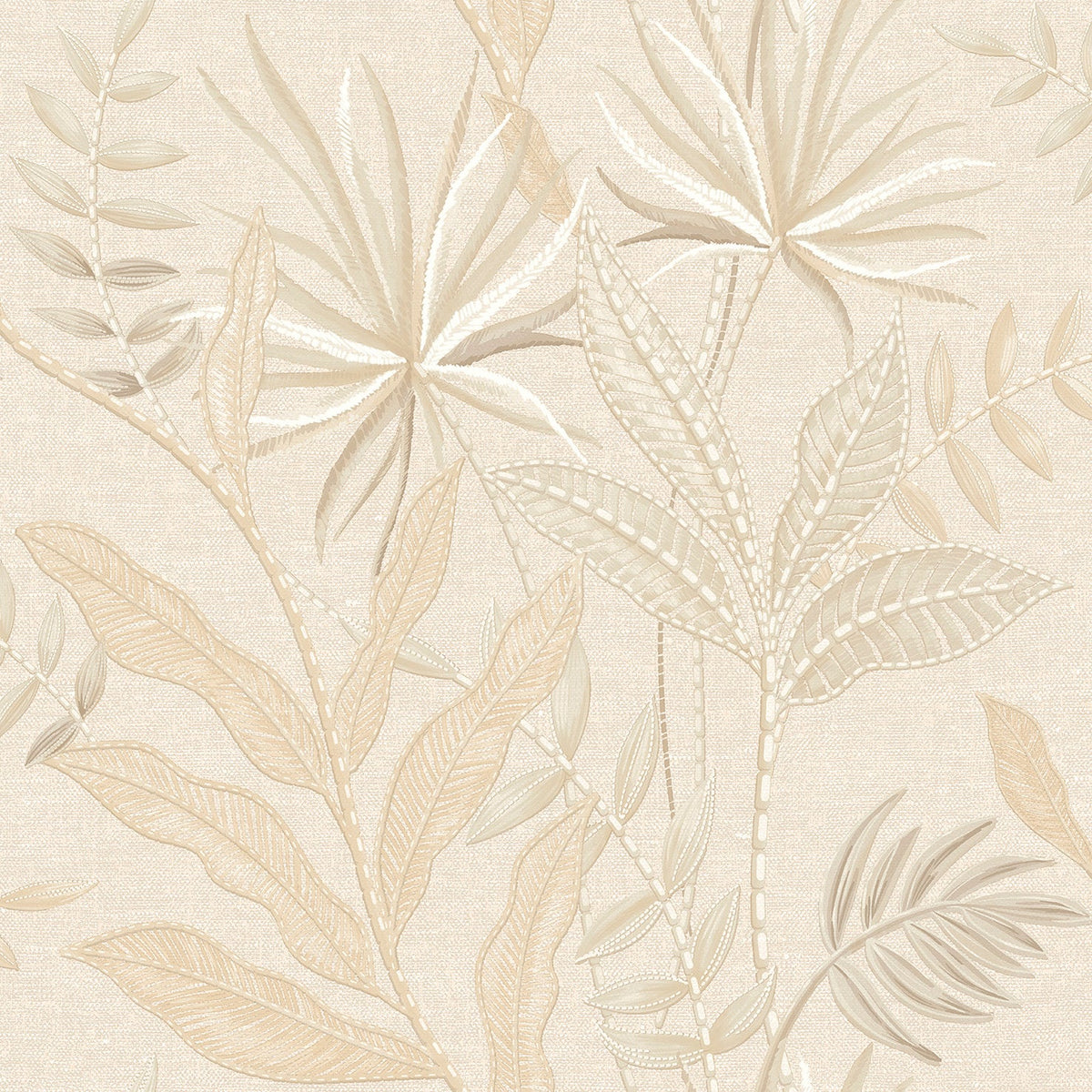 Stitched Savannah Wallpaper - Cream pattern