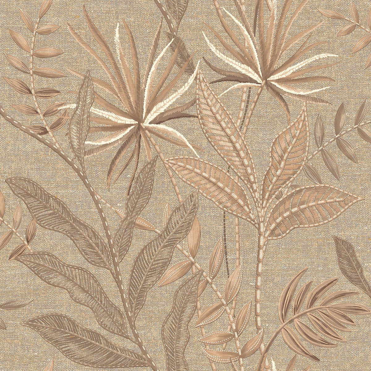 Stitched Savannah Wallpaper - Taupe pattern