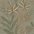 Stitched Savannah Wallpaper - Oil Green pattern
