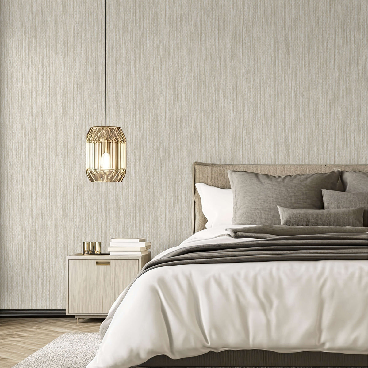 Artisan Reed Texture Wallpaper - Cream room view