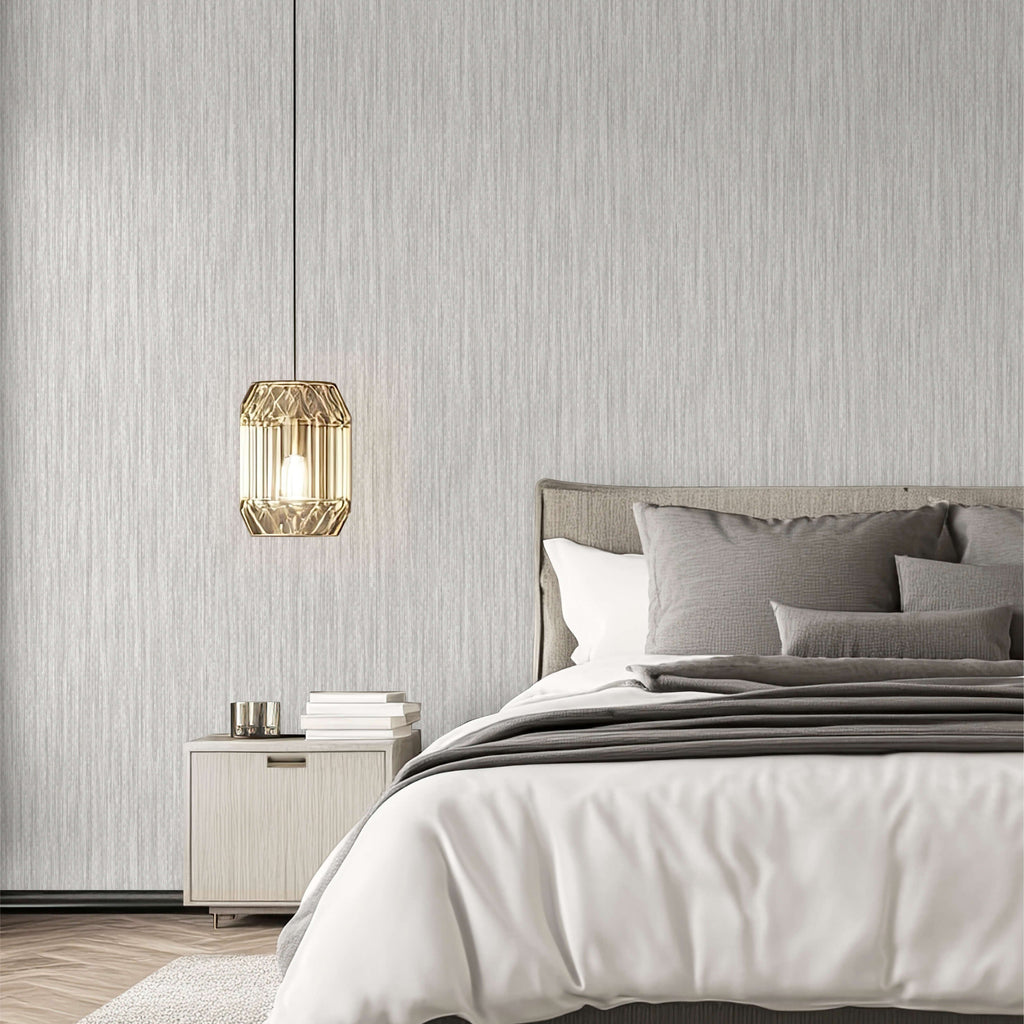 Artisan Reed Texture Wallpaper - Grey room view