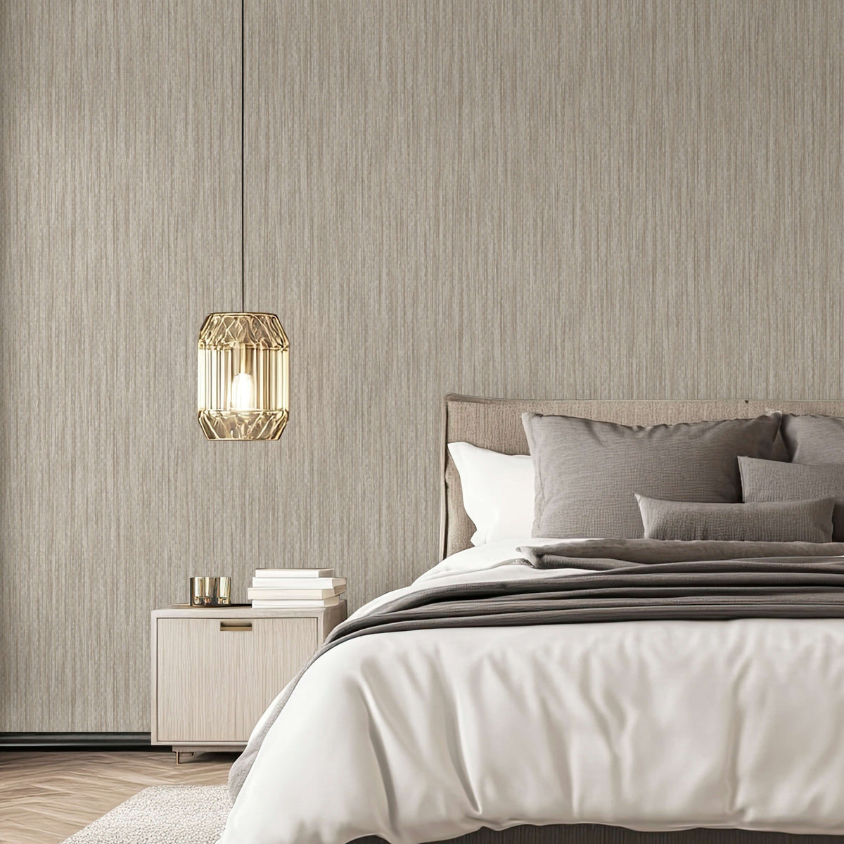 Artisan Reed Texture Wallpaper - Beige room view