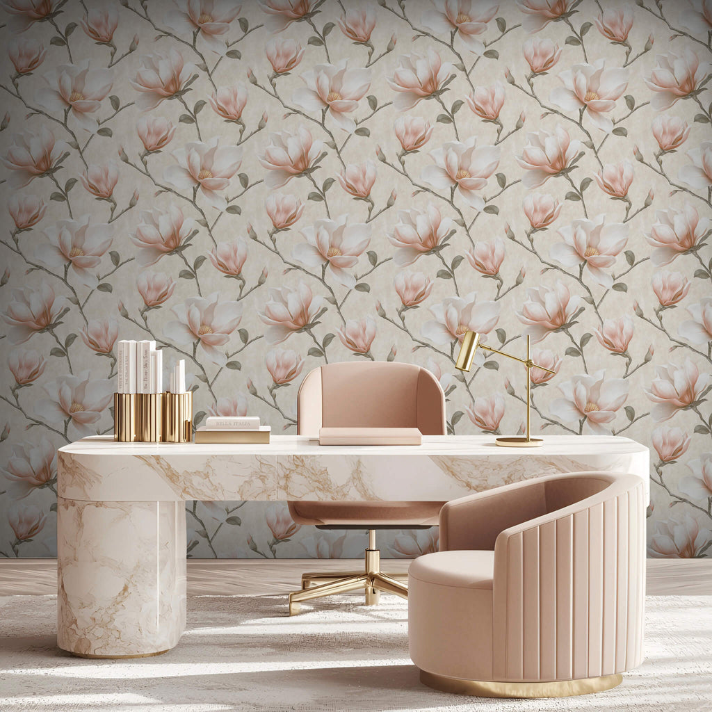 Grand Magnolia Wallpaper - Orange room view