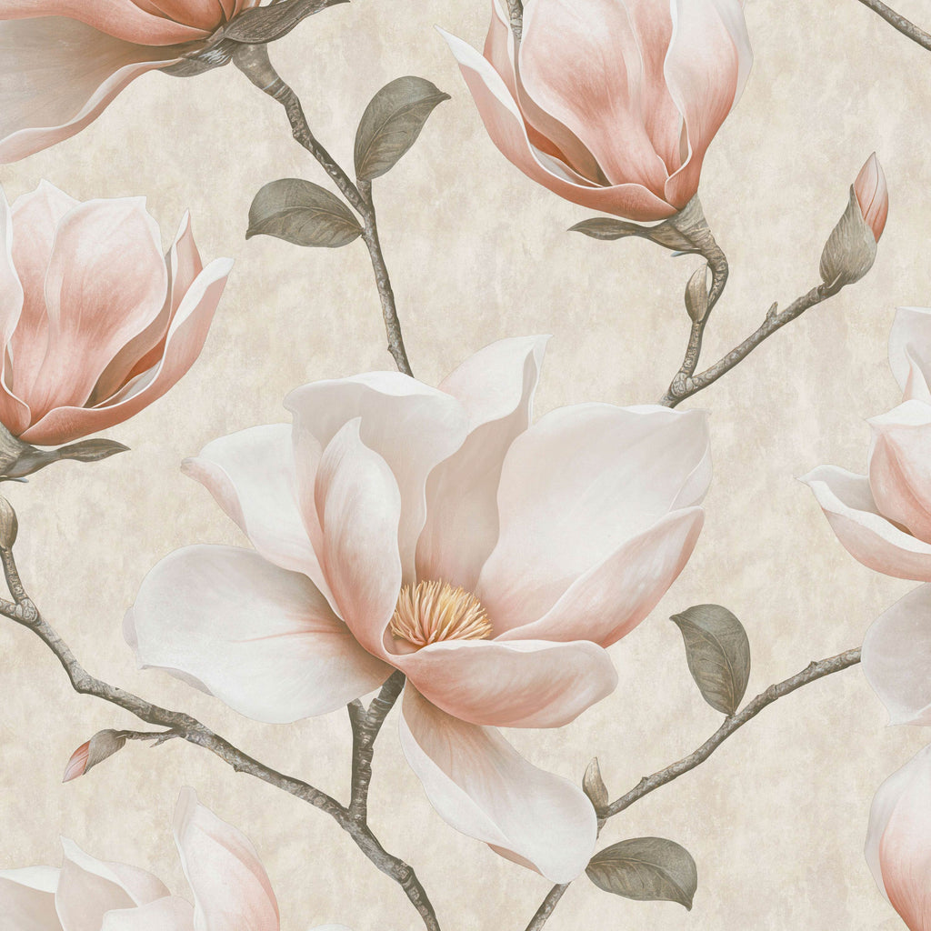 Grand Magnolia Wallpaper - Orange pattern