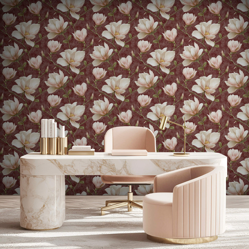 Grand Magnolia Wallpaper - Red room view