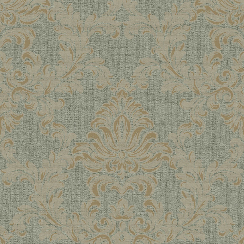 Venezia Damask Wallpaper - Green pattern